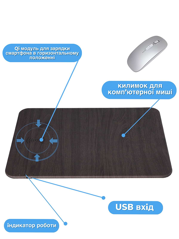 Фото - Коврик для мыши Ailink Mouse Pad 2 QI Fast Charge (AI-MouseP2dk)