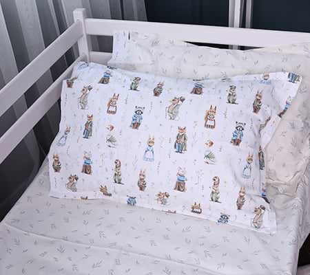 Простирадло двоспальне MirSon Poplin Line Kids 03 Animals 180x200 см (2200009713279)