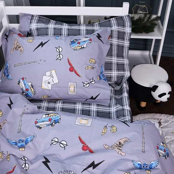 Фото - Простынь двуспальная MirSon Poplin Line Kids 08 Harry Potter 180x200 см (2200009719578)