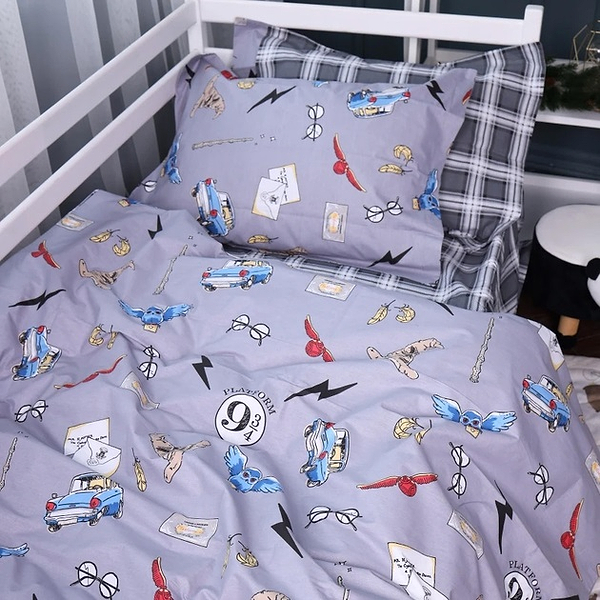 Фото - Простынь двуспальная MirSon Poplin Line Kids 08 Harry Potter 180x200 см (2200009719578)