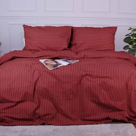 Простирадло двоспальне MirSon Ranforce Elite 17-0608 Stripe Red 180x200 см (2200010365764)