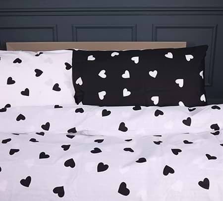 Простирадло двоспальне MirSon Ranforce Elite 17-0669 Black and White Love 220x240 см (2200010180053)