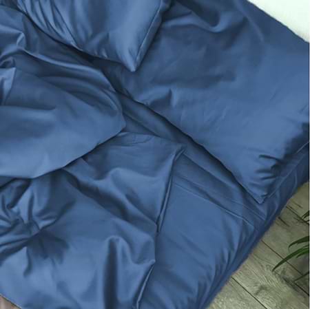 Простынь двуспальная MirSon Satin Light Pro 10-011 Dark Blue 180x200+25 см (2200010174229)