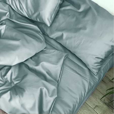 Простынь двуспальная MirSon Satin Light Pro 10-015 Sea wave 180x200+25 см (2200010176230)