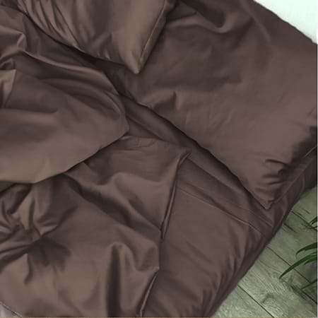 Простынь двуспальная MirSon Satin Light Pro 10-010 Brown 180x200+25 см (2200010173680)