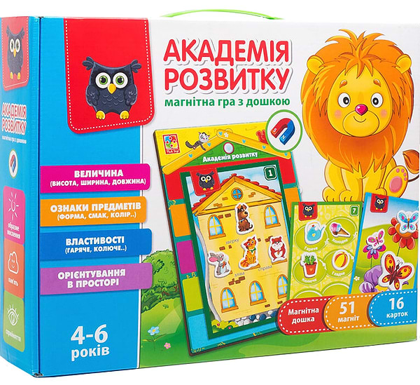 Фото - Настільна гра (5-7 років) Vladi Toys Властивості, ознаки з магнітною дошкою (укр) (VT5412-03)