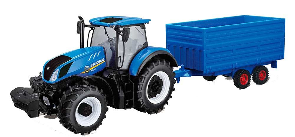 Колекційна сільськогосподарська техніка Bburago Серії Farm - Трактор New Holland з причепом (18-44067)