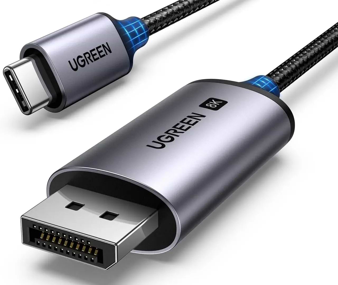 Кабель UGREEN CM556 USB-C to DisplayPort 8K 1m Black (25157) - Фото 1