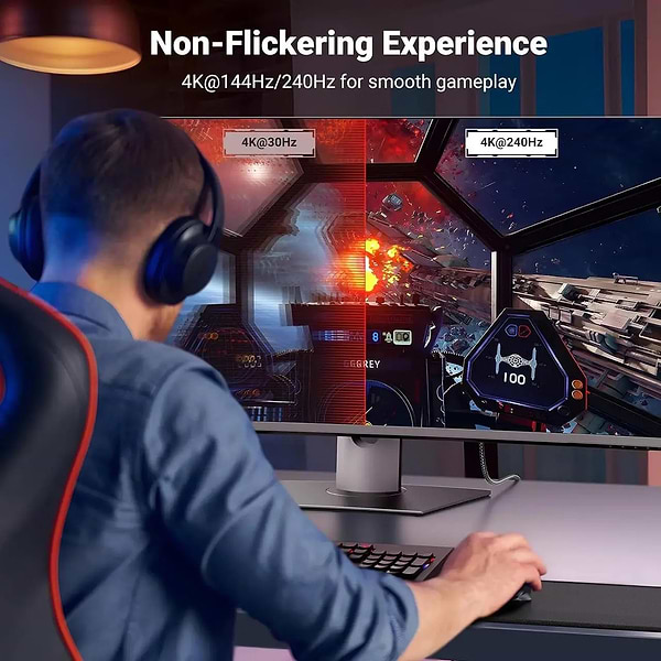 Фото - Кабель UGREEN CM556 USB-C to DisplayPort 8K 2m Black (25158)