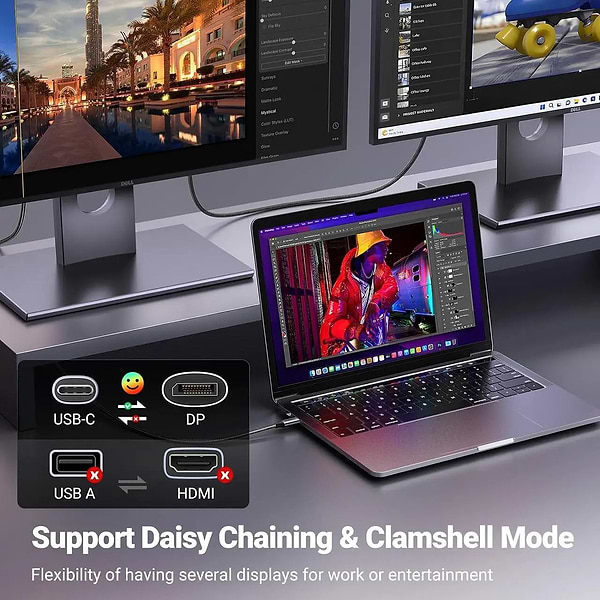 Фото - Кабель UGREEN CM556 USB-C to DisplayPort 8K 1m Black (25157)