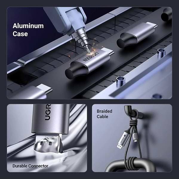 Фото - Кабель UGREEN CM556 USB-C to DisplayPort 8K 2m Black (25158)