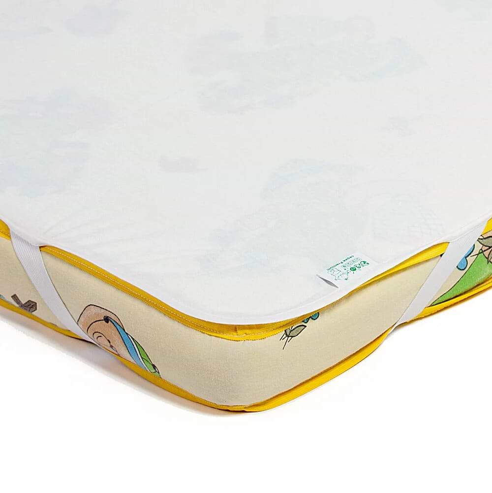 Наматрацник дитячий ЕКО ПУПС непромокальний Premium розмір 60х120 см Молочний (ПНАМ12060м)