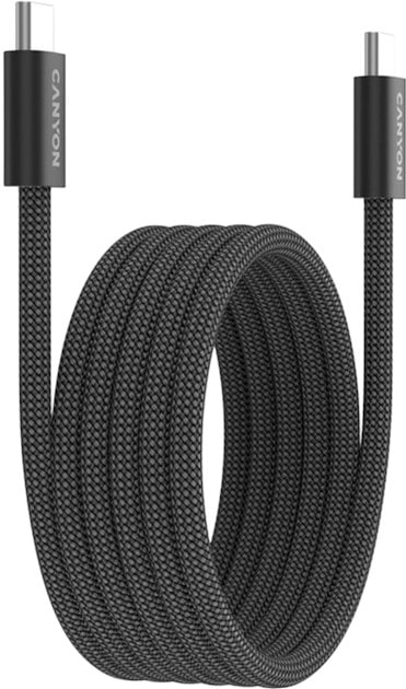 Фото - Кабель синхронизации данных Canyon OnWire 60MG C-C 60W Magnet Braided 1m Black (CND-CCMG60AB15B)