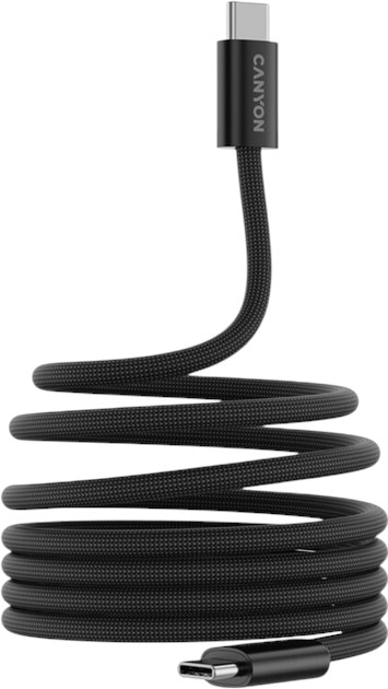 Фото - Кабель синхронизации данных Canyon OnWire 60MG C-C 60W Magnet Braided 1m Black (CND-CCMG60AB15B)