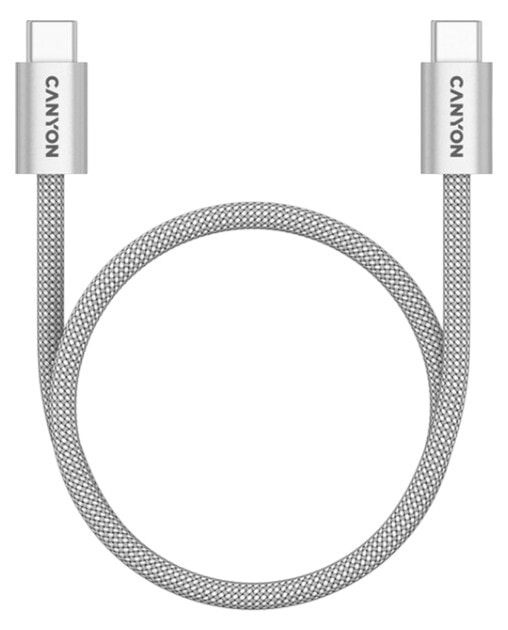 Кабель Canyon OnWire 60MG C-C 60W Magnet Braided 1m Light Grey (CND-CCMG60AB15LG)