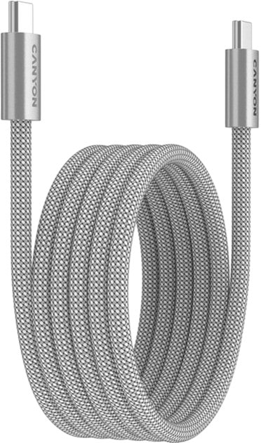 Фото - Кабель синхронизации данных Canyon OnWire 60MG C-C 60W Magnet Braided 1m Light Grey (CND-CCMG60AB15LG)
