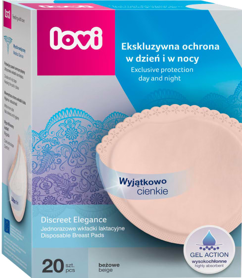 Прокладки для груди Lovi одноразовые Discreet Elegance, 20 шт. бежевые (19/610)
