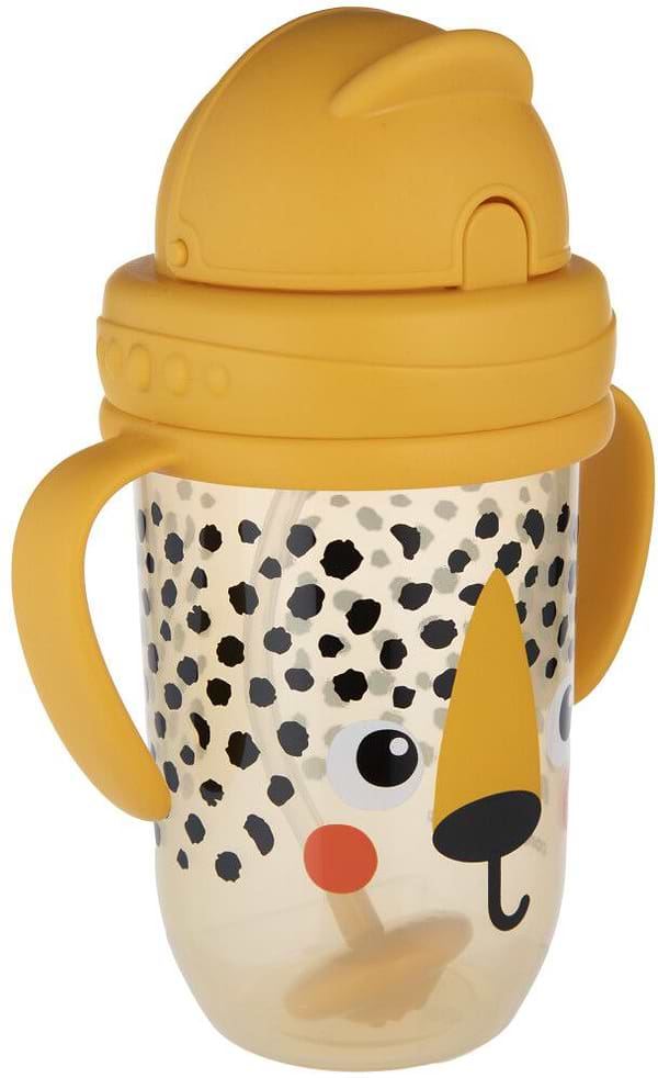 Фото - Поїльник-непроливайка дитячий Canpol babies з трубочкою і обтяжувачем270 мл BabiesBoo - гепард (56/617_ora)
