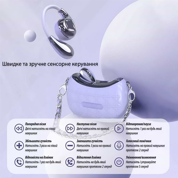Фото - Навушники вкладиші бездротові Action YX46 Purple