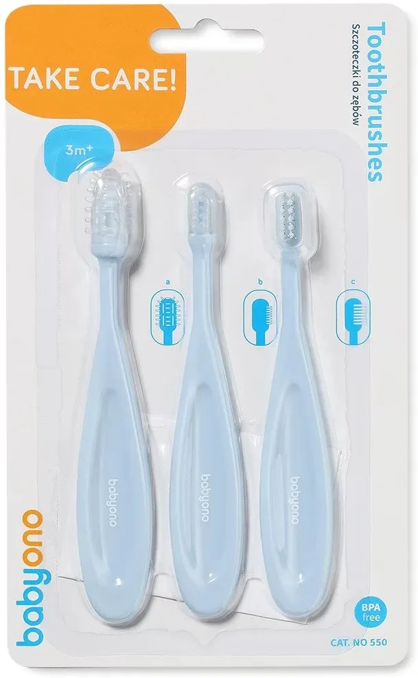 Фото - Набор для полости рта ребенка BabyOno голубой 3шт (550/02)