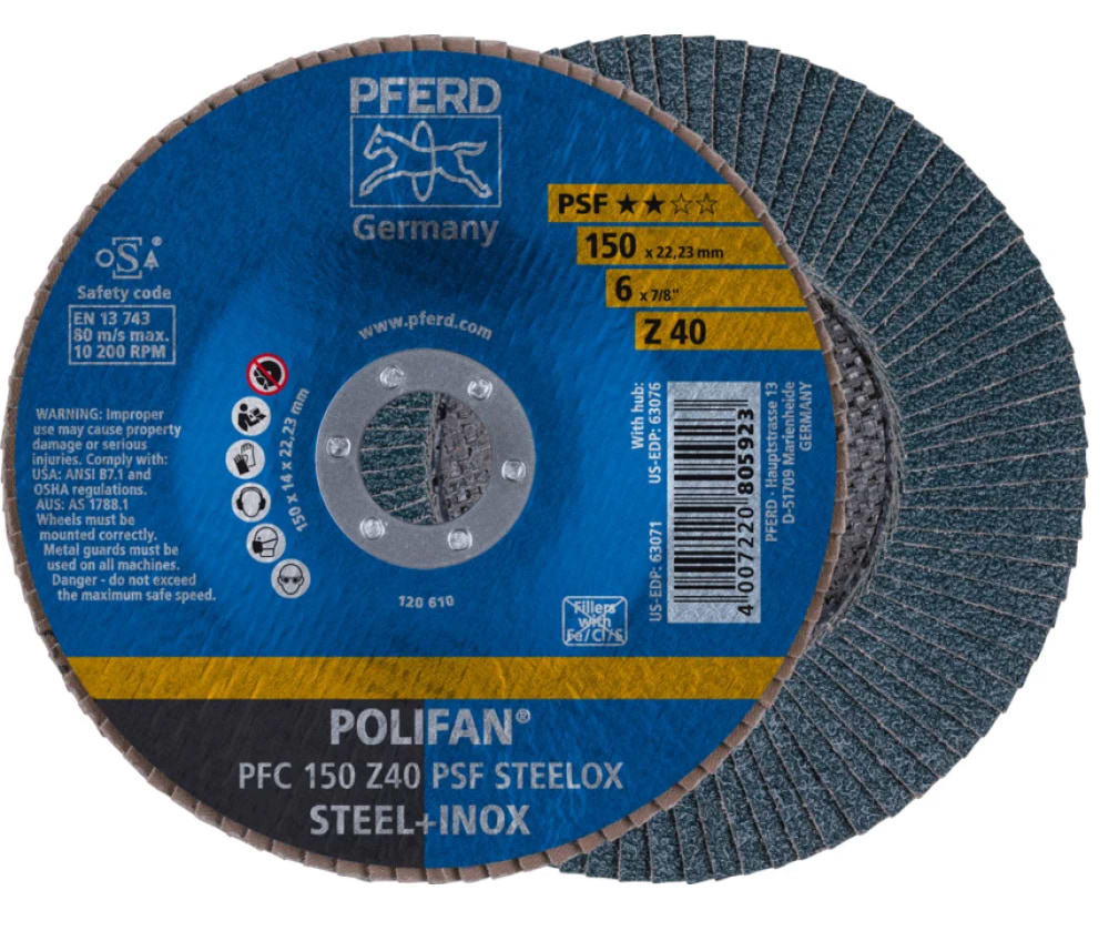 Диск шліфувальний по металу Pferd 150х22 Z40 (4007220805923(10)/400722022717)