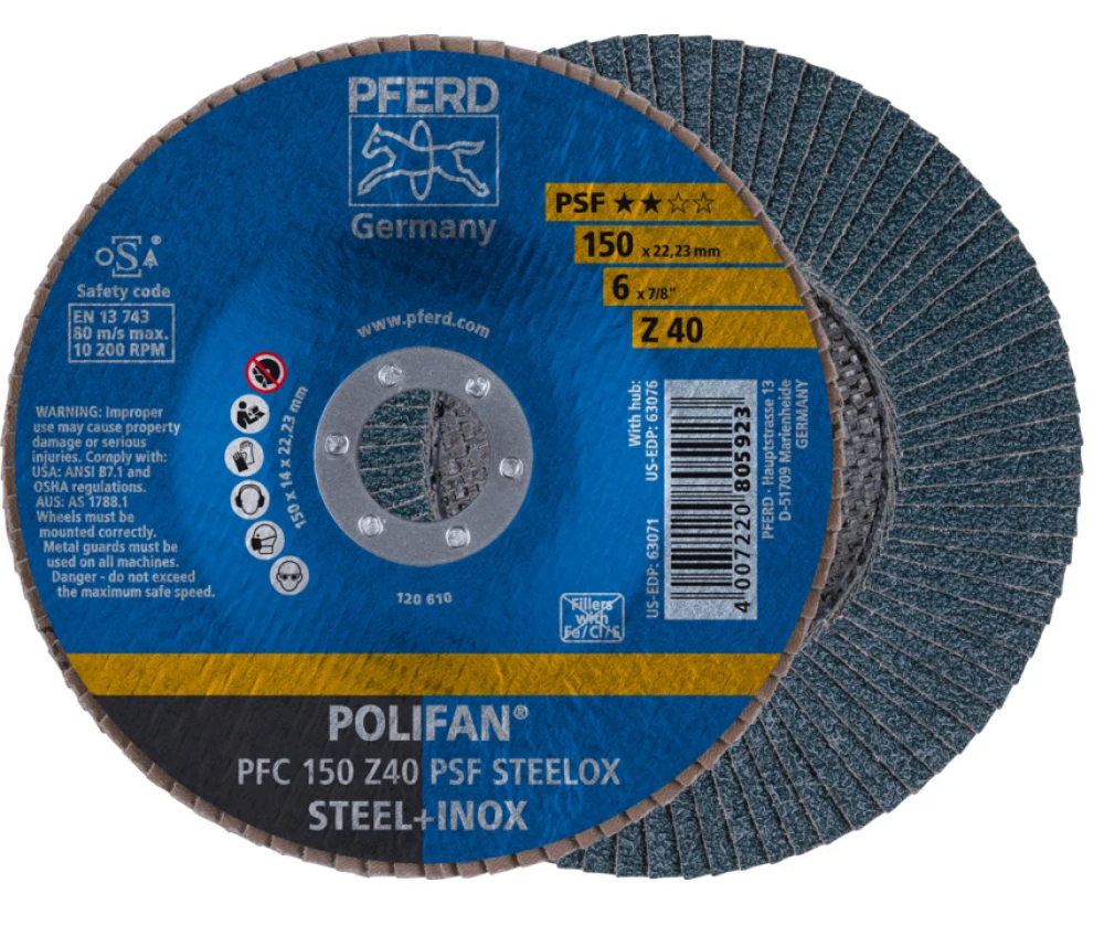 Диск шліфувальний по металу Pferd 125х22 Z60 (4007220444078(10)/400722022725)