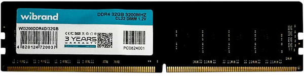 Фото - Память DDR Wibrand DDR4 32GB 3200MHz CL22 DIMM (WI3200DDR4D/32GB)