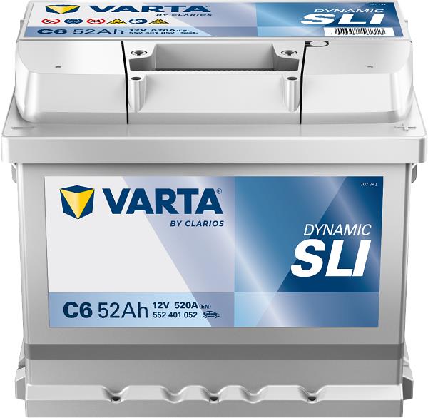 Акумулятор для ДБЖ Varta Dynamic SLI 12В 52Аг 520А R+ (552401052)