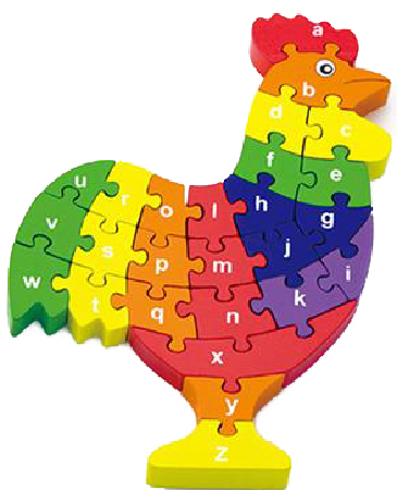 Пазли (3-4 роки) Viga Toys Півник по літерах (55244) (55244N)