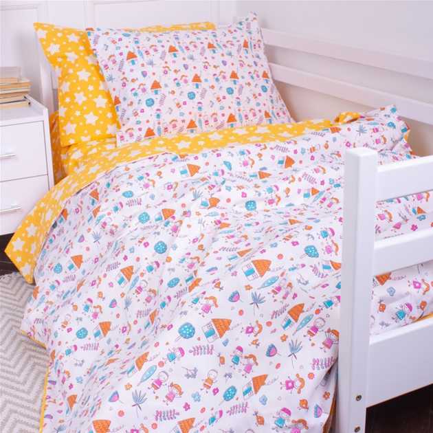 Комплект постельного белья детский MirSon Бязь Kids Time 18-0002 Sweet Home 143 x 210 см (2200006988953)