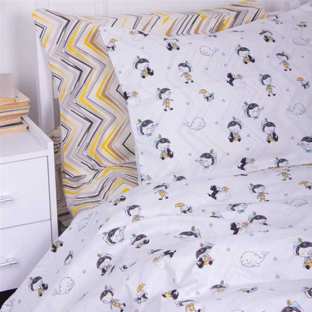 Фото - Комплект постільної білизни дитячий MirSon Бязь Kids Time 18-0003 Pinokio 143 x 210 см (2200006993926)