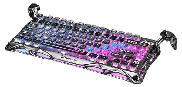 Фото - Клавіатура бездротова ігрова GravaStar Mercury K1 Pro 80keys Kailh Speedy Mint BT/WL/USB Сyberpunk (GSK1PRO_CBLK)