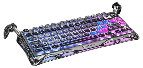 Фото - Клавіатура бездротова ігрова GravaStar Mercury K1 Pro 80keys Kailh Speedy Mint BT/WL/USB Сyberpunk (GSK1PRO_CBLK)