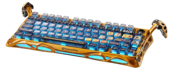 Фото - Клавіатура бездротова ігрова GravaStar Mercury K1 Pro 80keys Kailh Speedy Mint BT/WL/USB 
Yellow (GSK1PRO_YLW)