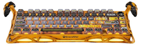 Фото - Клавіатура бездротова ігрова GravaStar Mercury K1 Pro 80keys Kailh Speedy Mint BT/WL/USB 
Yellow (GSK1PRO_YLW)