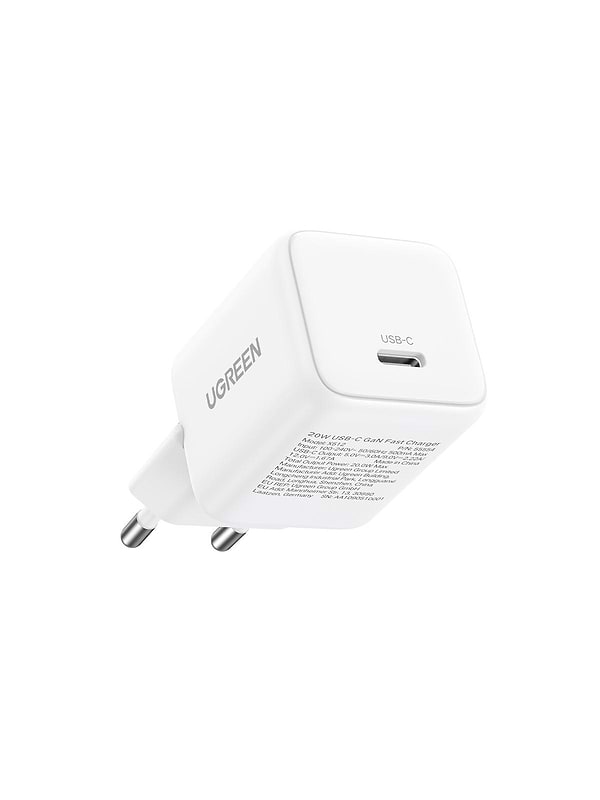 Фото - Мережевий зарядний пристрій UGREEN X512 USB-C 20W PD GaN Fast Charger White (55554) Фото - Мережевий зарядний пристрій UGREEN X512 USB-C 20W PD GaN Fast Charger White (55554)