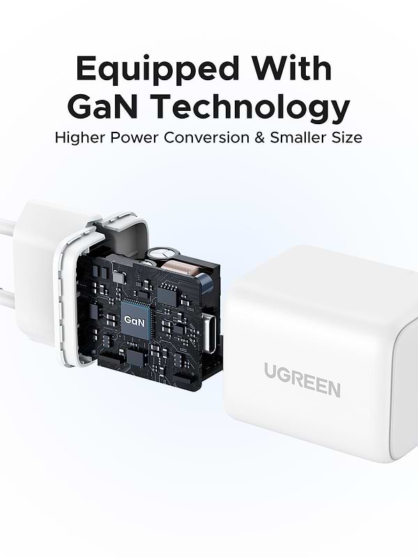 Фото - Мережевий зарядний пристрій UGREEN X512 USB-C 20W PD GaN Fast Charger White (55554)