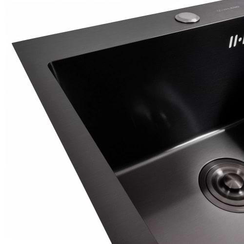 Фото - Мийка кухонна VALESO 50x50 PVD чорна Handmade (товщина 3,0/1.5)