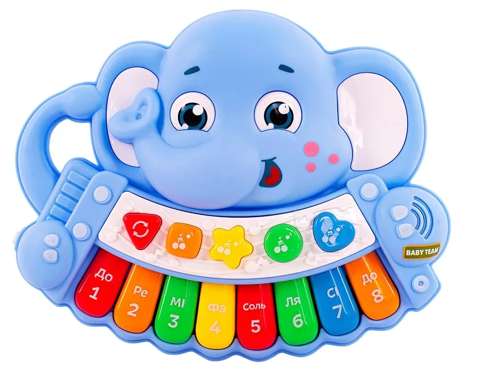 Интерактивное животное Baby Team Пианино музыкальное Слоник ( 8630)