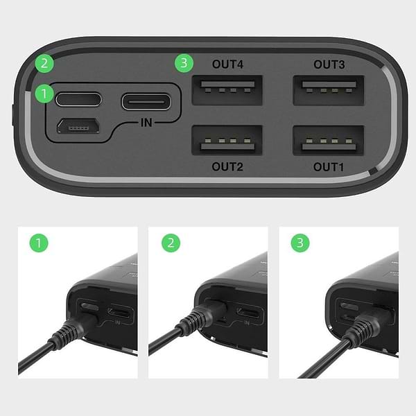 Фото - Батарея мобильная Dudao K8 Max 30.000mAh Black (55660)