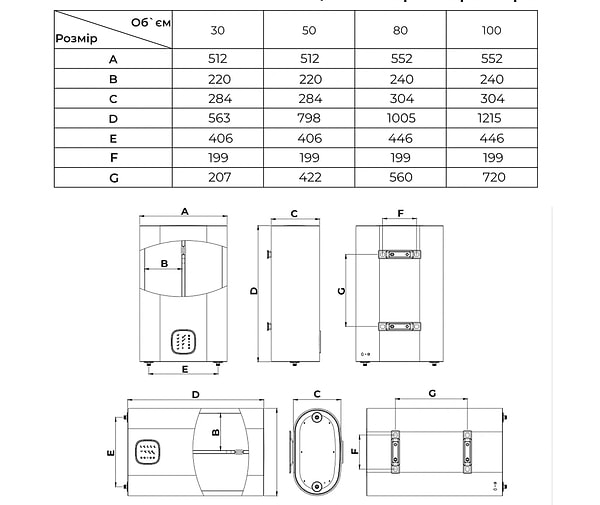 Фото - Водонагреватель FUDO серии Galaxy (FDG-80L)