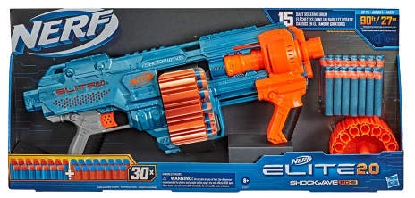 Бластер багатозарядний Hasbro Nerf Elite 2.0 Шоквейв (E9527) - Фото 1