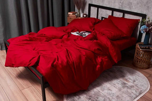 Фото - Підковдра полуторна євро Moon&Star Satin Stripe Stripe Red 160x220 см (MS-870000451)