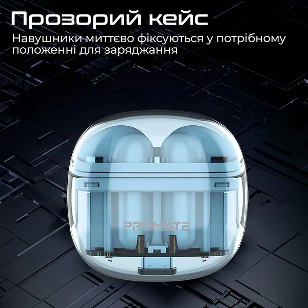 Фото - Навушники вкладиші бездротові TWS Promate transpods.blue