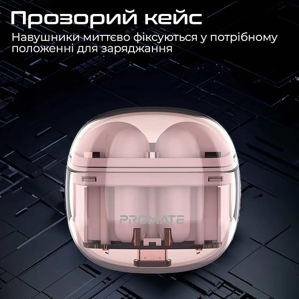 Фото - Наушники вкладыши беспроводные TWS Promate transpods.pink