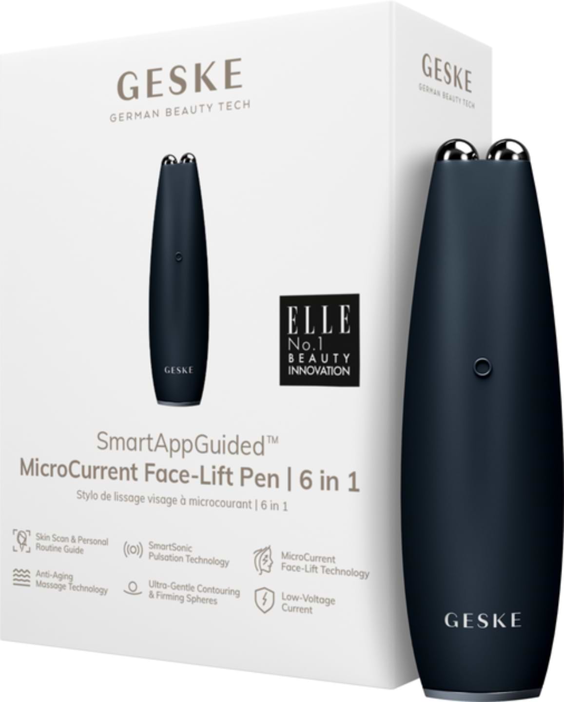 Микротоковая ручка для подтяжки лица GESKE MicroCurrent Face-Lift Pen 6 в 1 черный (GK000013BK01)