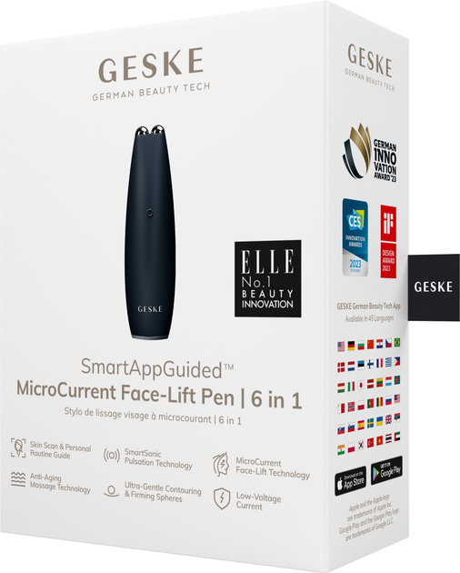 Фото - Микротоковая ручка для подтяжки лица GESKE MicroCurrent Face-Lift Pen 6 в 1 черный (GK000013BK01)