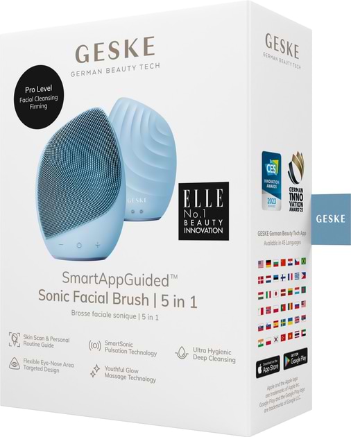 Фото - Щітка для чищення обличчя GESKE Sonic Facial Brush 5 в 1 аквамарин (GK000010AQ01)
