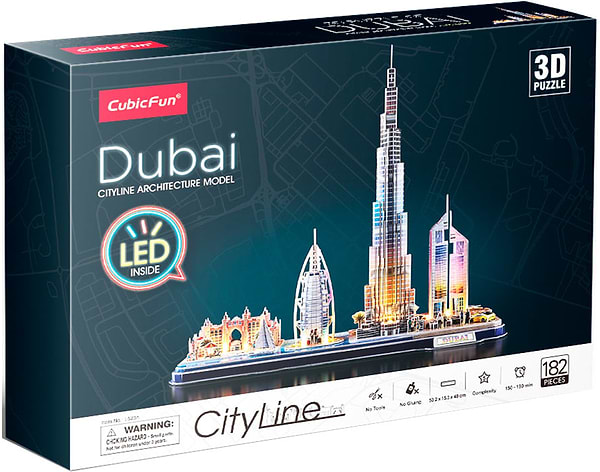 Фото - 3D пазлы Cubic Fun City line Дубай с LED-подсветкой (L523h)