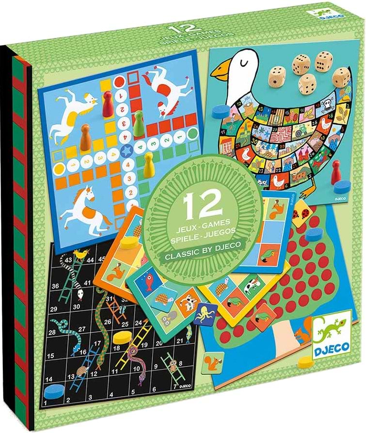 Настільна гра (3-4 роки) Djeco набір 12 в 1 (DJ05218) - Фото 1